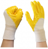 Manufacturers Direct Cotton Cloth Yellow Nitrile Semi-immersed Oil Resistant Hand Protective Gloves