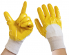 Manufacturers Direct Cotton Cloth Yellow Nitrile Semi-immersed Oil Resistant Hand Protective Gloves