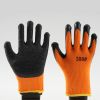 China Wholesale Hand Protection Orange Black Latex Coating Safety Working Gloves for Work