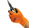 China Wholesale Hand Protection Orange Black Latex Coating Safety Working Gloves for Work
