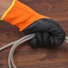 10 Gauge Terry Thickness Liner with Black Latex Crinkle Half Coated Winter Safety Work Gloves
