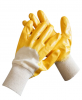 Manufacturers Direct Cotton Cloth Yellow Nitrile Semi-immersed Oil Resistant Hand Protective Gloves