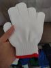China Wholesale Labor protection White Cotton Gloves with Red Sides and Customized logo for Safety Work