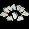 China Wholesale Labor protection White Cotton Gloves with Red Sides and Customized logo for Safety Work