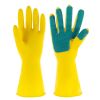 Reusable Household Cleaning Rubber Gloves Kitchen Dish Washing Cleaning Glove With Scouring Pad