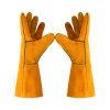 Long double-layer leather labor protection gloves for welders, fireproof star, spatter welding, electric welding, heat insulation