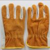 Short Electric Welding Gloves Two-layer Yellow Driver Gloves Full Leather Wear-resistant and Heat-insulating Cowhide Gloves