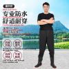 Waist-length Style Knit fabric Waterproof half Body Fishing Wader Breathable Fishing Chest Wader Suit with Gloves for Men Women Water Resistant Pants 