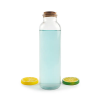 Factory Wholesale 350ml 500ml Clear Tall Round Shape Coffee Juice Milk Tea Beverage Glass Bottle with Metal Lid or Cork