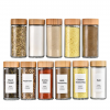 4oz square round seasoning glass bottle 120ml square round kitchen salt spice pepper shaker glass bottle with bamboo lid