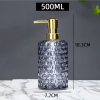 500ml Round Honeycomb Shape Embossed Green Blue Yellow Purple Shampoo Body Lotion Hand Wash Liquid Glass Bottle with Pump