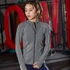 Women Sports Zipper Quick Dry Running Sports Wear Long Sleeve Outdoor Fitness Gym Training Coat Lady Yoga Jacket