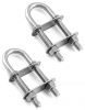 Square U-Bolt, Stainless Steel Square Bend U Bolts with Nuts and Frame Plate for Automobiles Trailer, Ski Boat, or Sailboat Trailer