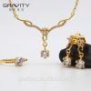 2017 latest design fashion 24k saudi gold plated wedding handmade necklace jewelry set with earring/ring