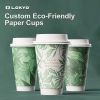 Custom paper cups includes cold drink cups, hot drink cups, single wall paper cups, double wall paper cups, cork coffee cups, and ripple wall paper cups; Made from 100% recyclable and environmentally friendly materials, BPA-free.