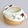 Bamboo woven porcelain tea set