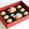 Bamboo woven porcelain tea set