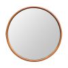 Modern Furniture Minimalist Look Solid Wood Frame Mirror in Round Shape