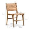 Minimalist Scandinavian Dining Chair with Woven Leather Seat