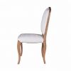 Wood Carved Dining Chairs with Natural Color and Upholstery Seating