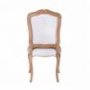 Wood Carved Dining Chairs with Natural Color and Upholstery Seating