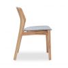 Wooden Minimalist Dining Chairs with Natural Color and Upholstery Seating