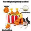 Food Buddies Burrow, Interactive Squeaky Hide and Seek Plush Dog Toy Enrichment Snuffle Dog Toy- Chicken Leg Box