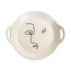 Abstract Collection Silk Print Face Ceramic Plate