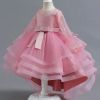 Girls Princess Party Dress Lace Kids Wedding Bow Clothes Tutu Ceremony Birthday Children Costumes Evening Dress