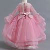 Girls Princess Party Dress Lace Kids Wedding Bow Clothes Tutu Ceremony Birthday Children Costumes Evening Dress