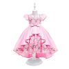 Summer Princess Dress For Girls Birthday Wedding Gown Kids Girl Party Dress Bow Embroidered Trailing Bridesmaid Dresses