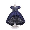 Summer Princess Dress For Girls Birthday Wedding Gown Kids Girl Party Dress Bow Embroidered Trailing Bridesmaid Dresses