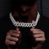 Solid 925 Sterling Silver Men's Miami Cuban Link Chain, Men Hip Hop Chain, Thick Italian Necklace or Bracelet for Men