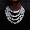 Solid 925 Sterling Silver Men's Miami Cuban Link Chain, Men Hip Hop Chain, Thick Italian Necklace or Bracelet for Men