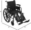 Wheelchair with Flip Back Removable Arms, Adjustable Height Desk Arms, Elevating Leg Rests, 16''