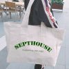 Customized letter Logo Printed Shopping Cotton Canvas Active Lifestyle sporty Tote Bag