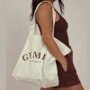 Customized letter Logo Printed Shopping Cotton Canvas Active Lifestyle sporty Tote Bag