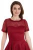 Embroidered Vintage Style Retro Inspired Lace Dress Burgundy