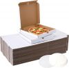 Mumufy 150 Pcs Pizza Boxes Bulk 10 x 10 x 1.5 Inch Corrugated Pizza Box Cardboard Takeout Containers with 150 Pcs Oil Blotting Paper, Kraft Kitchen Tools...