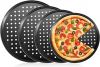 Round Pizza Pans with Holes, 4Pcs Pizza Pan for Oven, Perforated Pizza Tray for Oven, Non-Stick Pizza Baking Pans, Pizza Baking Sheet for Home Kitchen, Pizza Pan Set 9/10/11/12 Inch