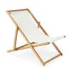 Factory Supply Custom Logo Portable Folding Wooden Garden Camping Recliner Beach Lounge Deck Armrest Chair with Cupholder