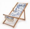 Factory Supply Custom Portable Folding Wooden Garden Camping Recliner Beach Lounge Deck Chair with Armrest Cupholder Footrest