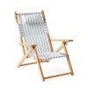 Factory Supply Custom Logo Portable Folding Wooden Garden Camping Recliner Beach Lounge Deck Armrest Chair with Cupholder