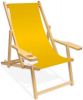 Factory Supply Custom Logo Portable Folding Wooden Garden Camping Recliner Beach Lounge Deck Armrest Chair with Cupholder