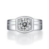 Wholesale Women Adjustable Flower Diamond Rings For Engagement Sterling Silver 925 D VVS 1ct Moissanite Ring