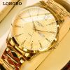 LONGBO classic gold quartz mens wrist watches with date