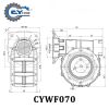 CHENYUE Large Output Bore Worm Gearbox CYWF 70 Input 35mm Output 70mm Ratio 5:1/100:1 Torque 200-647N.m Engine 7.5Kw Free Maintenance