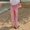 Gradient denim pants for summer 2022, high waisted, loose fitting, straight leg, draping floor length pants, wide leg pants