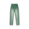 Gradient denim pants for summer 2022, high waisted, loose fitting, straight leg, draping floor length pants, wide leg pants