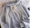 Half zipper hoodie women's autumn and winter fluffy loose Korean version long-sleeved pullover coat